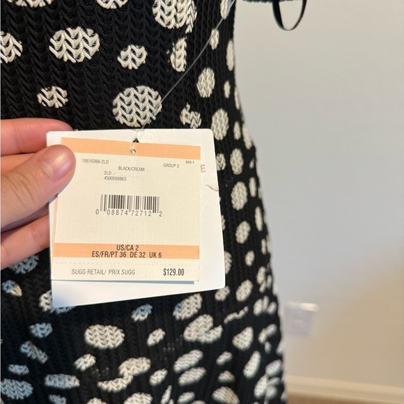 Anna Klein Polka Dot Mesh Drop Waist Dress 2 - Picture 2 of 5